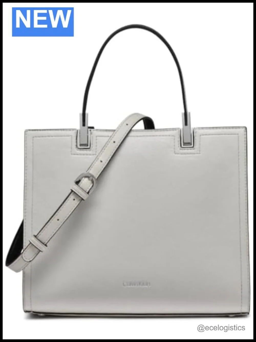Vegan Leather Triple Compartment Satchel Handbag with Top Handle